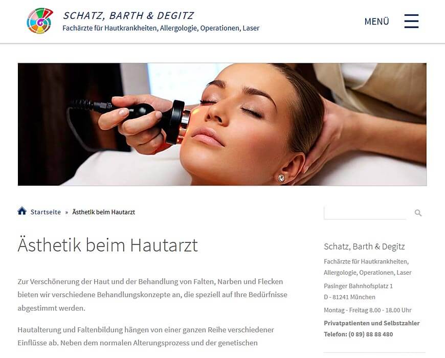Website: Hautarztpraxis Schatz, Barth & Degitz